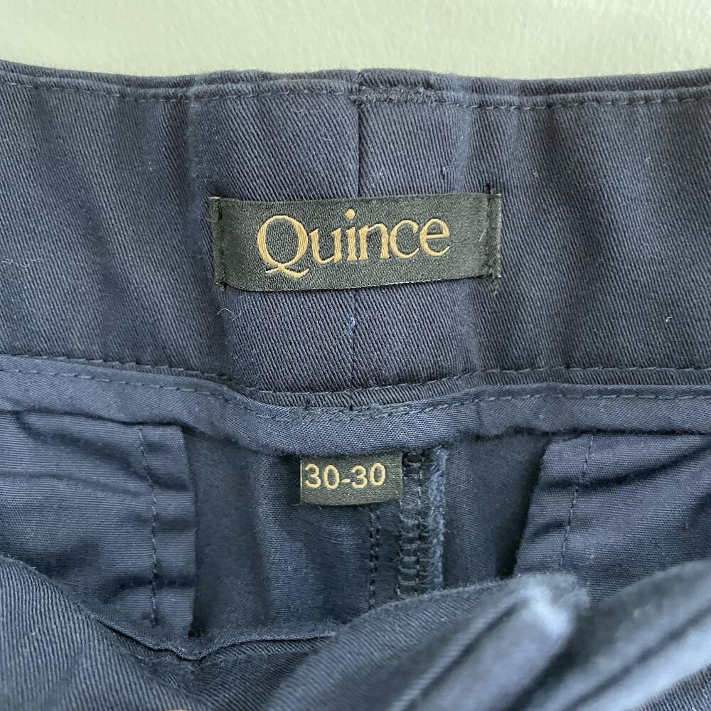 Quince Navy Blue Men's Organic Cotton Stretch Chinos Tapered Pants Size 30-30 - Picture 4 of 6